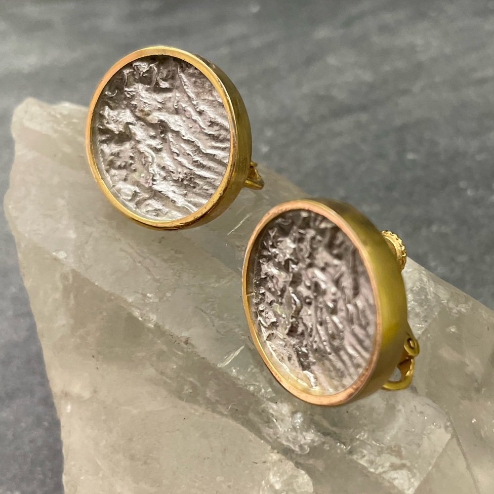 Vintage Napier Mixed Metals Gold Silver Earrings - image 6